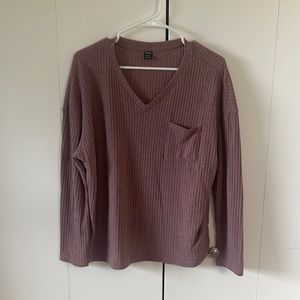 Shein | long sleeve pocket waffle tee